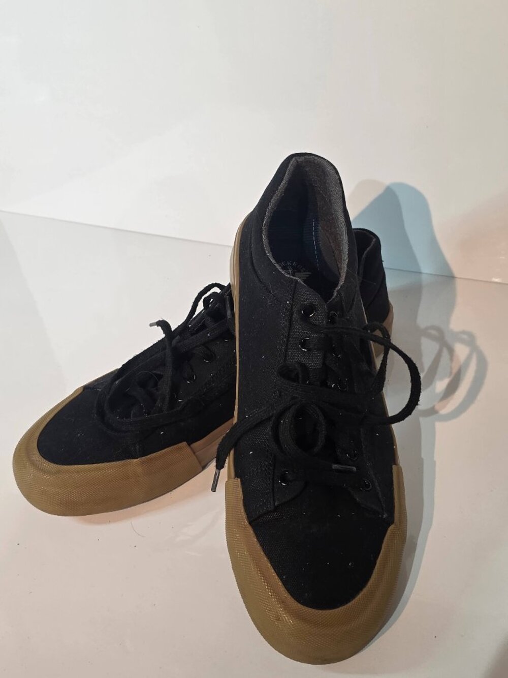 Dockers Mens Canvas Sneakers Shoes Black Gum Sole Size 12 US